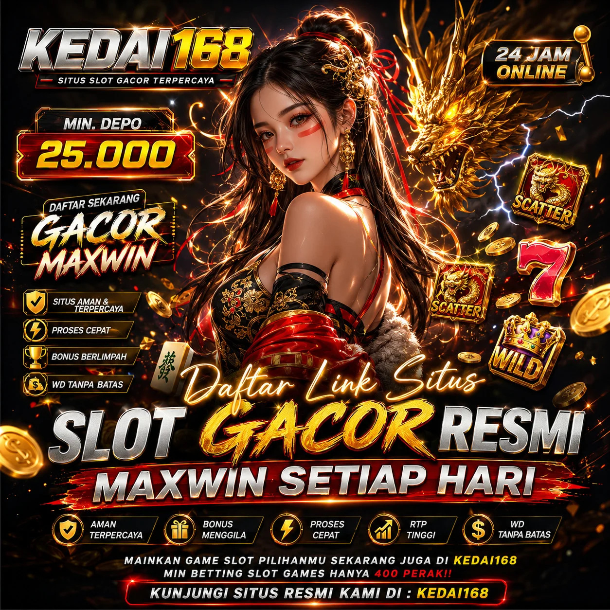 KEDAI168 | Slot Asia Gacor Maxwin Hari Ini & Parlay Sbobet Terpercaya